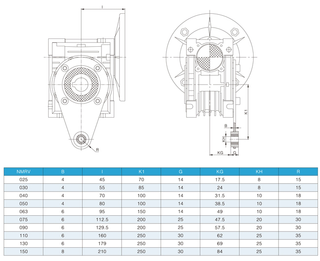 NMRV蝸輪減速機(jī)訂制扭力臂尺寸圖